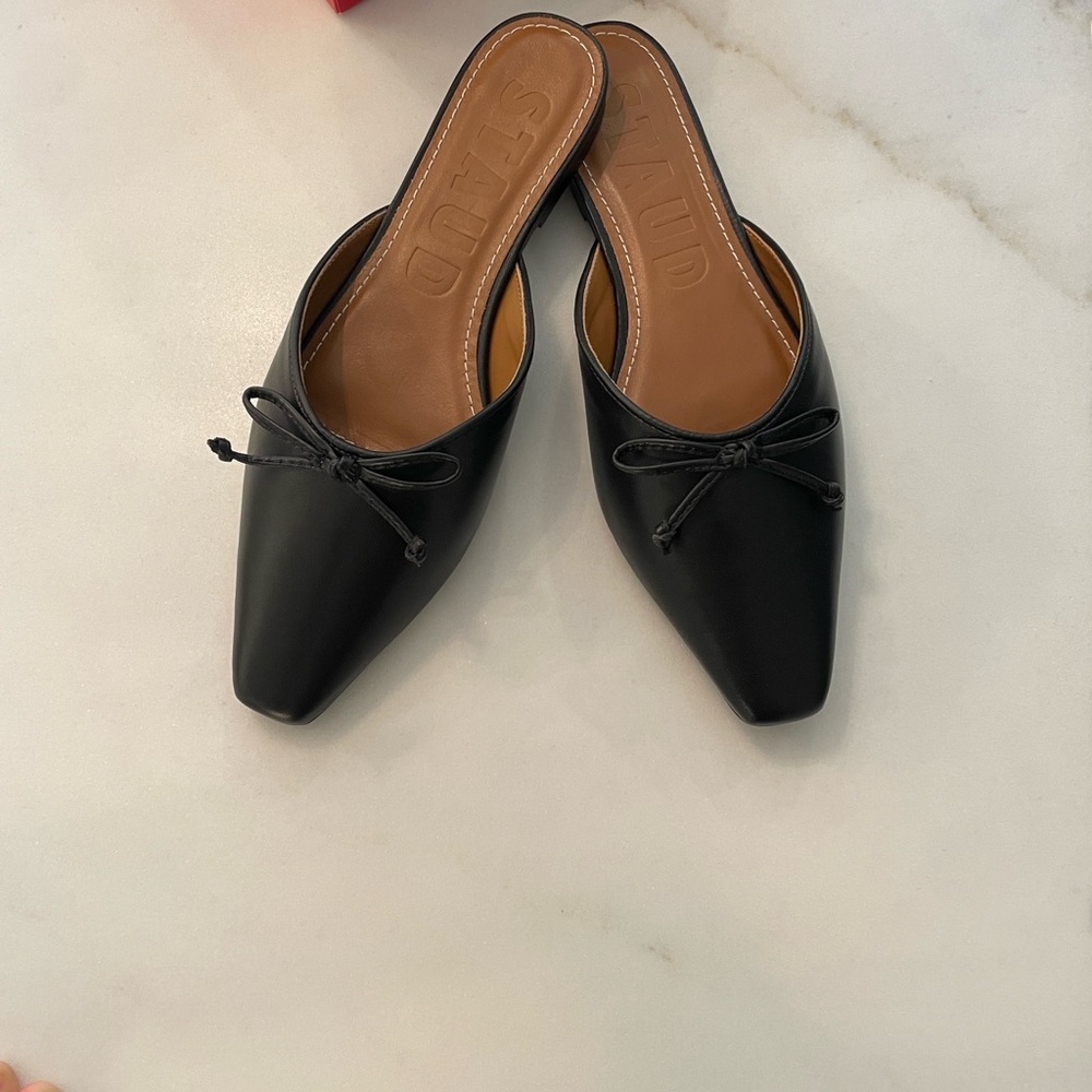 NEW WITH TAGS. STAUD GINA Black Mules with Bow